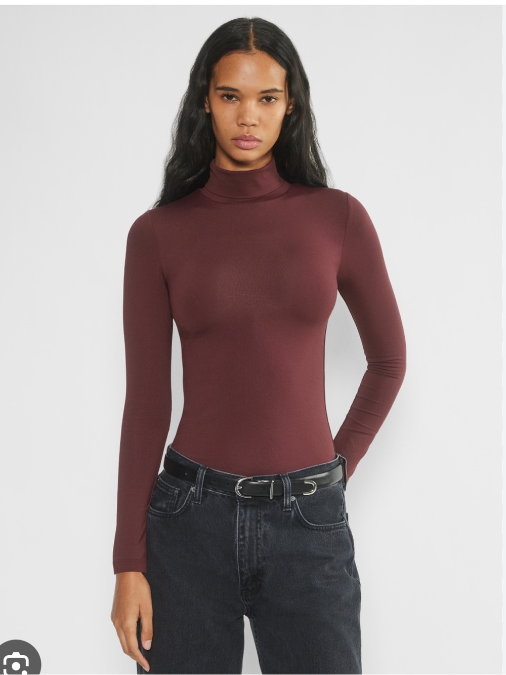 Aritzia Contour Turtleneck Long Sleeve - Wine